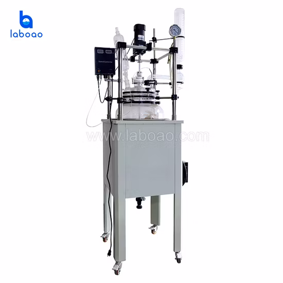 Equipo a escala de laboratorio Calentador de una sola capa Fabricante de reactores de vidrio