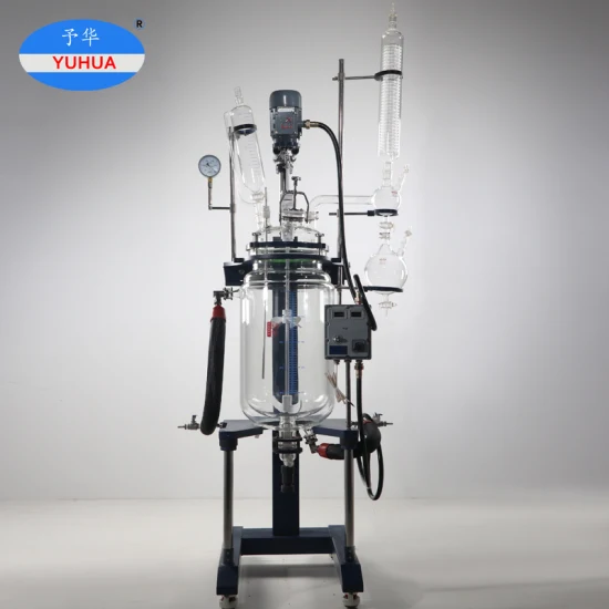 China 10L 20L 50L 100L Equipo de laboratorio médico revestido de vidrio Tanque agitador químico Reactor de vidrio revestido por lotes de doble capa Precio